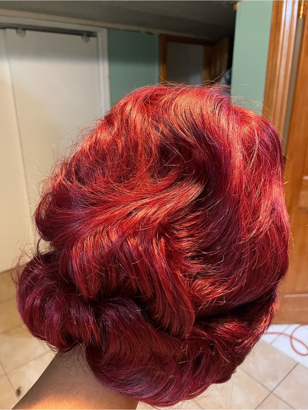 Burgundy 100% Human Hair Wig | 300% Density | Bouncy & Full